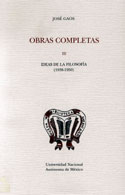 Obras completas III. Ideas de la filosofía (1938-1950)